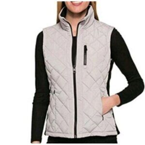 Andrew Marc Women's Quilted Sleeveless Zip-Up Vest With Pockets Size S